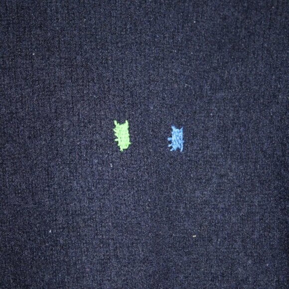 L.L.Bean Men's Large 100% Wool Md in Scotland Colored Patches Crew Neck Sweater - Picture 13 of 16